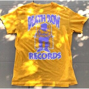 Death Row Records Shirt. Laker’s Yellow with Purple Graphic’s. 90s Hip Hop